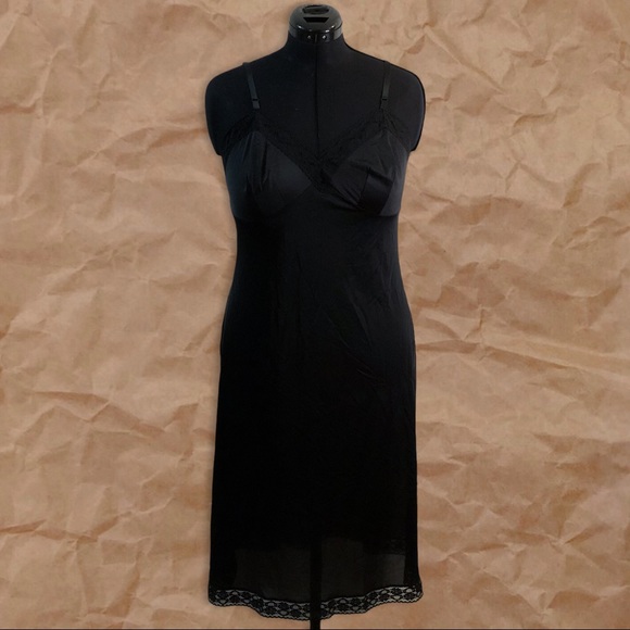 Vintage Vanity Fair Black Slip Mini Dress - Picture 4 of 16
